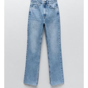 Zara slim flared slitted high rise